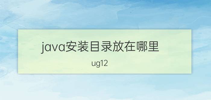 java安装目录放在哪里 ug12.0装在电脑哪个盘上？